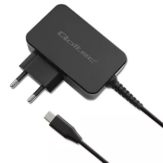 Qoltec Ładowarka GaN Power Pro | 1xUSB-C | 65W | 5-20V | 3-3.25A |      Czarna