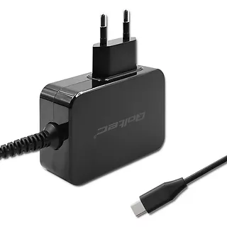 Qoltec Ładowarka GaN Power Pro | 1xUSB-C | 65W | 5-20V | 3-3.25A |      Czarna