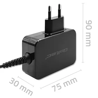 Qoltec Ładowarka GaN Power Pro | 1xUSB-C | 65W | 5-20V | 3-3.25A |      Czarna