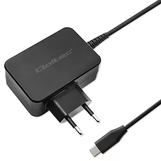 Qoltec Ładowarka GaN Power Pro | 1xUSB-C | 65W | 5-20V | 3-3.25A |      Czarna