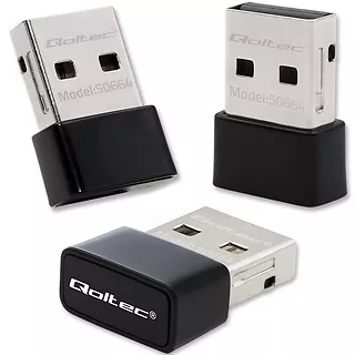 Qoltec Ultraszybki bezprzewodowy mini adapter USB Wi-Fi | standard AC | 650Mbps