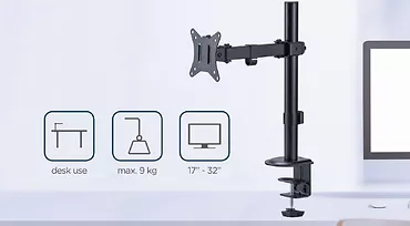 Gembird Ramię regulowane 17-32 cale 9kg długie