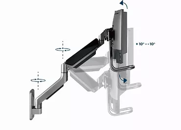 Gembird Uchwyt ścienny na 2 monitory 17-32 cali 8kg