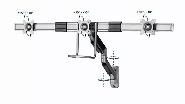 Gembird Uchwyt ścienny 3 monitory 17-27 cali 6kg