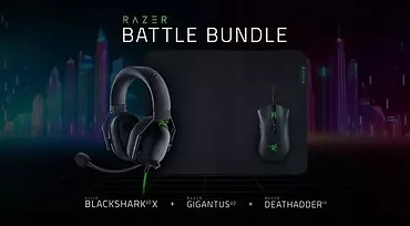 Razer Zestaw Gamingowy Battle Bundle (Mysz DeathAdder V2 + Słuchawki Blackshark V2 X + Podkładka pod mysz Gigantus V2 M)