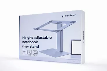 Gembird Podstawka do notebooka 15,6 cali z regulacją wysokości srebrna