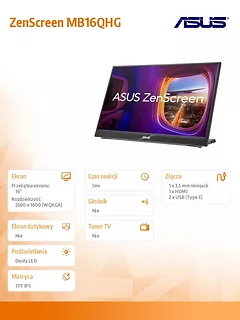 Asus Monitor 16 cali MB16QHG