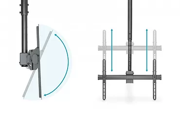 Digitus Uchwyt sufitowy TV 37-70 cali 50kg, z regulacją teleskopową 560-910mm Czarny