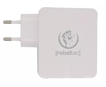 Rebeltec Łarowarka sieciowa H410 TURBO QC3.0 4 porty Wejście sieciowe 100-240V 50/60Hz, maksymalny pobór prądu 0,7A, jeden port USB zgodny z QC3.0