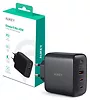 AUKEY Ładowarka sieciowa PA-B6T Black Omnia II GaN 3xUSB (2xUSB C+ 1xUSB A) 65W QC PD