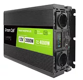 Green Cell Przetwornica LCD 12V 2000W/4000W Czysty sinus z wywietlaczem