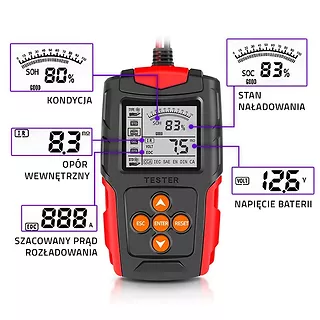 Qoltec Cyfrowy tester akumulatora z wyświetlaczem LCD | 12V | 24V |     3Ah-200Ah