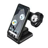 CRONG Ładowarka bezprzewodowa 3w1 do iPhone, Samsung & Android, Galaxy Watch i słuchawek TWS