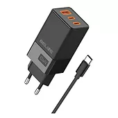 Beline Ładowarka sieciowa 65W GaN 2xUSB-C + USB-A +Kabel USB-C Czarna