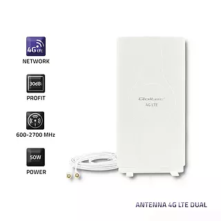 Qoltec Antena 4G LTE dookólna | 2xSMA | 30dBi | Wewnętrzna