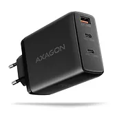 AXAGON ACU-DPQ100 Ładowarka sieciowa, GaN 100W, 3x port (USB-A + dual USB-C) PD3.0/QC4+/PPS/Apple, czarna