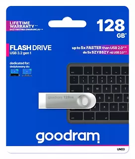 GOODRAM Pendrive UNO3 128GB USB 3.2 Gen1 srebrny