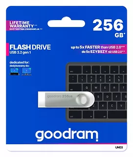 GOODRAM Pendrive UNO3 256GB USB 3.2 Gen1 srebrny