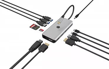 IcyBox Stacja dokująca IB-DK4061-CPD 12w1,2xHDMI, PD 100W