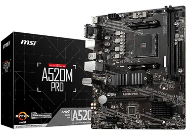 Płyta główna MSI A520M PRO AM4 2DDR4 DP/VGA/HDMI USB 3.2 mATX