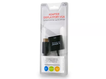 Adapter DisplayPort M - DSub (VGA) F, SAVIO CL-90  0,20m czarny