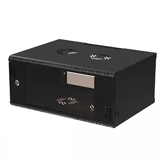 Extralink Szafa rack PREMIUM 4U 600x450 czarna beznarzędziowy montaż, montowana na ścianie