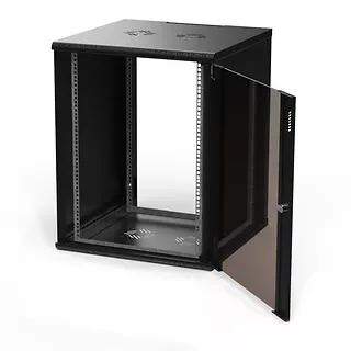 Extralink Szafa rack PREMIUM 15U 600x600 czarna beznarzędziowy montaż, montowana na ścianie