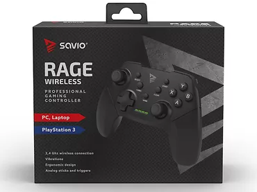 KONTROLER GAMEPAD PAD DO PC PS3 SAVIO RAGE WIRELESS BEZPRZEWODOWY WIBRACJE