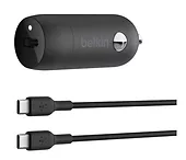 Belkin Ładowarka samochodowa 30W PD PPS Czarna + Kabel USB-C