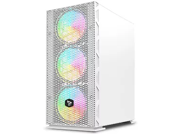 Obudowa komputerowa Midi Tower Atx SAVIO Raptor White X1 ARGB Glass Mesh