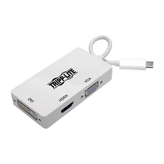 Eaton Wieloportowy adapter USB-C (M/3xF) 4K HDMI, DVI, VGA, HDCP U444-06N-HDV4K  Biały