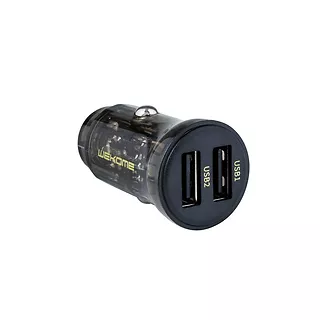 WEKOME Ładowarka samochodowa 2 x USB-A Fast Charging 15W Czarna / Przezroczysta