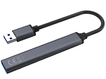 HUB USB-A SAVIO AK-70 - 3 x USB-A 2.0, 1 x USB-A 3.1 Gen 1, szary