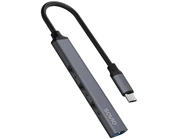 HUB USB-C SAVIO AK-71 - 3 x USB-A 2.0, 1 x USB-A 3.1 Gen 1, szary