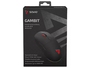 Mysz Gamingowa Przewodowa SAVIO Gambit 12200 DPI podświetlenie LED