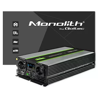 Qoltec Przetwornica napięcia Monolith | 3000W | 6000W | 24V na 230V |   Czysty Sinus | LCD