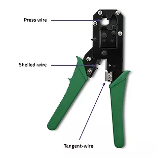 Qoltec Modułowa zaciskarka do cięcia i zaciskania kabli Ethernet 8P 6P