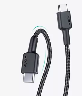 AUKEY CB-CD45 nylonowy kabel Quick Charge USB C - USB C | 0,9m | 3A | 60W PD | 20V