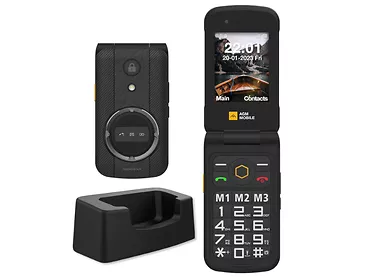 Telefon komórkowy AGM MOBILE M8 Flip Czarny
