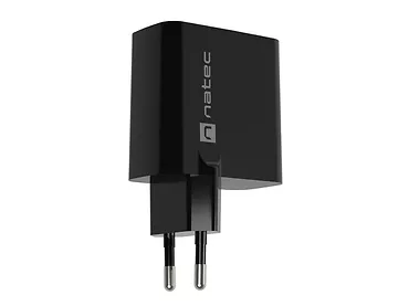 Natec Ładowarka sieciowa Ribera GAN 1X USB-A + 1X USB-C 45W Czarna