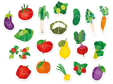 CzuCzu Układanka Puzzle do pary - Owoce i warzywa