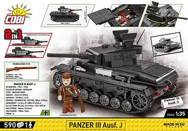 Cobi Klocki Klocki Historical Collection WWII Panzer III Ausf. J 590 klock&oacute;w