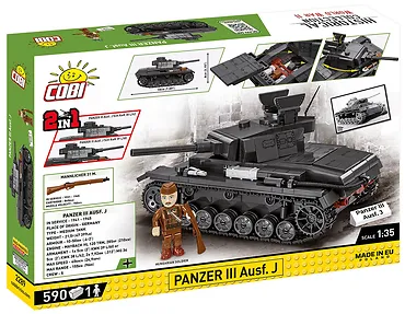 Cobi Klocki Klocki Historical Collection WWII Panzer III Ausf. J 590 klock&oacute;w
