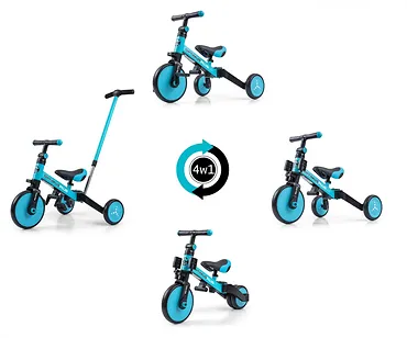 Milly Mally Rowerek Ride On - Bike 4w1 OPTIMUS PLUS Blue