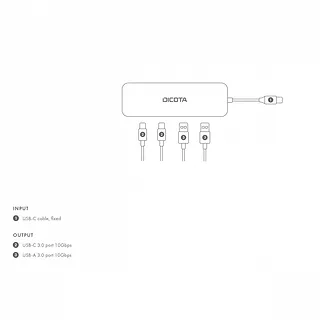 DICOTA Hub USB-C 4 w 1 Highspeed Hub 10Gbps