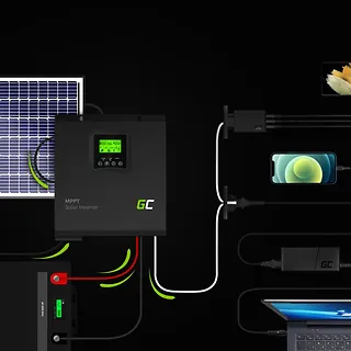 Green Cell Inwerter solarny falownik Off Grid z ładowarką solarną MPPT 12VDC 230VAC 1000VA/1000W Czysta sinusoida
