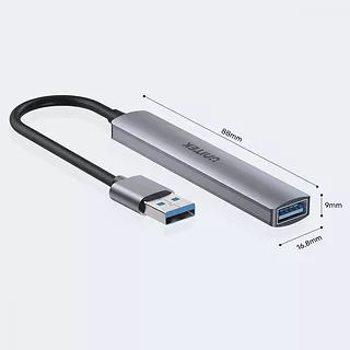 Unitek Hub USB-A; 3x USB-A 2.0; 1x USB-A 5 Gbps Aluminiowy