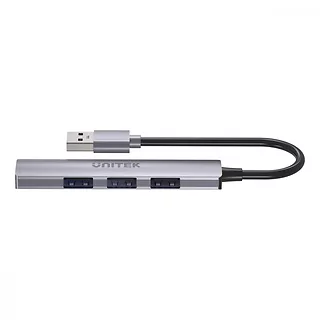 Unitek Hub USB-A; 3x USB-A 2.0; 1x USB-A 5 Gbps Aluminiowy