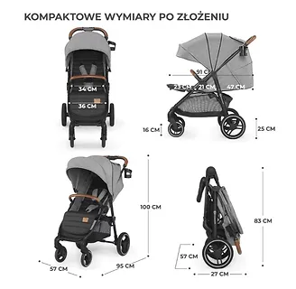 Kinderkraft Wózek spacerowy GRANDE PLUS GREY