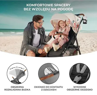 Kinderkraft Wózek spacerowy GRANDE PLUS GREY